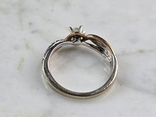 Load image into Gallery viewer, Womens Vintage Estate 14k White &amp; Rose Gold Diamond Ring 3.4g #E7416