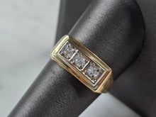Load image into Gallery viewer, Mens Vintage Estate 14K Yellow Gold Diamond Ring 3.6g  E7429