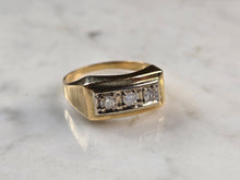 Load image into Gallery viewer, Mens Vintage Estate 14K Yellow Gold Diamond Ring 3.6g  E7429