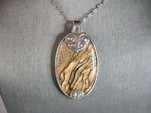 Load image into Gallery viewer, Womens Vintage Estate Sterling Silver Jasper Pendant Necklace 32.6g E7432