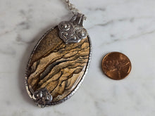 Load image into Gallery viewer, Womens Vintage Estate Sterling Silver Jasper Pendant Necklace 32.6g E7432