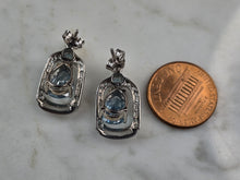 Load image into Gallery viewer, Womens Estate Sterling Silver Aquamarine Earrings 5.4g E7435