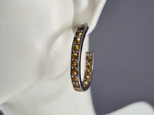 Load image into Gallery viewer, Womens Vintage Estate Sterling Silver Citrine Earrings 7.5g #E7436