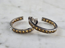 Load image into Gallery viewer, Womens Vintage Estate Sterling Silver Citrine Earrings 7.5g #E7436