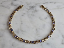 Load image into Gallery viewer, Womens Vintage Estate 10k Gold Iolite ? Tennis Bracelet 6.0g E7447