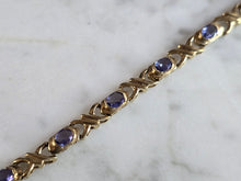 Load image into Gallery viewer, Womens Vintage Estate 10k Gold Iolite ? Tennis Bracelet 6.0g E7447