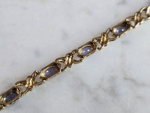 Load image into Gallery viewer, Womens Vintage Estate 10k Gold Iolite ? Tennis Bracelet 6.0g E7447