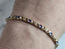 Load image into Gallery viewer, Womens Vintage Estate 10k Gold Iolite ? Tennis Bracelet 6.0g E7447