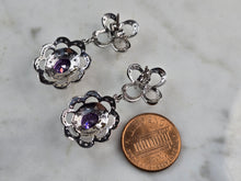 Load image into Gallery viewer, Womens Estate Sterling Silver Amethyst Earrings 8.4g E7448