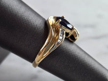 Load image into Gallery viewer, Womens Vintage Estate 10K Gold Diamond &amp; Sapphire Ring, 3.2g E7452