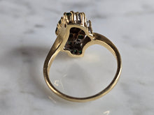Load image into Gallery viewer, Womens Vintage Estate 14K Gold Diamond &amp; Emerald Cluster Ring 4.1g E7454