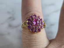 Load image into Gallery viewer, Womens Vintage Estate 14k Yellow Gold Rhodolite ? Ring 2.7g E7455