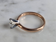 Load image into Gallery viewer, Womens Vintage Estate 14k Rose Gold Diamond Engagement Ring 2.2g #E7461