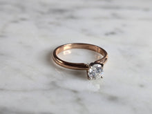 Load image into Gallery viewer, Womens Vintage Estate 14k Rose Gold Diamond Engagement Ring 2.2g #E7461