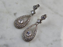 Load image into Gallery viewer, Womens Estate Sterling Silver CZ Earrings 7.5g E7463