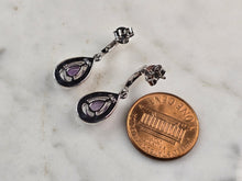 Load image into Gallery viewer, Womens Estate Sterling Silver Amethyst Earrings 2.6g E7470