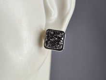 Load image into Gallery viewer, Womens Vintage Estate Sterling Silver Druzy Stud Earrings 2.6g E7474