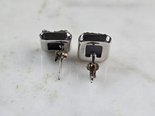 Load image into Gallery viewer, Womens Vintage Estate Sterling Silver Druzy Stud Earrings 2.6g E7474