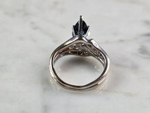 Load image into Gallery viewer, Womens Vintage Estate 14K Yellow &amp; White Gold Sapphire Diamond Ring 4.7g E747