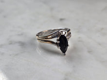 Load image into Gallery viewer, Womens Vintage Estate 14K Yellow &amp; White Gold Sapphire Diamond Ring 4.7g E747