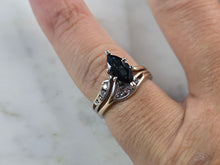 Load image into Gallery viewer, Womens Vintage Estate 14K Yellow &amp; White Gold Sapphire Diamond Ring 4.7g E747