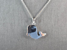 Load image into Gallery viewer, Womens Sterling Silver Blue Opal Fish Pendant Necklace 6.4g E7480
