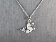 Load image into Gallery viewer, Womens Sterling Silver Opal Fish Pendant Necklace 6.4g E7482