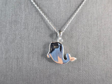 Load image into Gallery viewer, Womens Sterling Silver Opal Fish Pendant Necklace 6.4g E7482