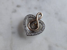 Load image into Gallery viewer, Womens Vintage Sterling Silver 10k Rose Gold Diamond Heart Pendant 2.0g E7485