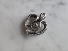 Load image into Gallery viewer, Womens Vintage Sterling Silver 10k Rose Gold Diamond Heart Pendant 2.0g E7485