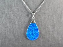 Load image into Gallery viewer, Womens Sterling Silver Blue Opal Modernist Pendant Necklace 5.3g E7491