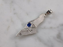 Load image into Gallery viewer, Sterling Silver Jewish Judaica Star of David Israel Pendant Necklace 3.3g E7496