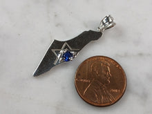 Load image into Gallery viewer, Sterling Silver Jewish Judaica Star of David Israel Pendant Necklace 3.3g E7496