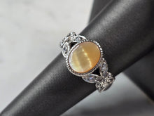 Load image into Gallery viewer, Womens Vintage Estate Sterling Silver Chrysoberyl CZ Ring 4.4g E7500