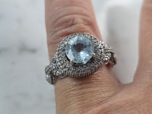 Load image into Gallery viewer, Womens Vintage Estate Sterling Silver Topaz CZ Ring 5.1g #E7501