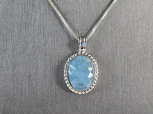 Load image into Gallery viewer, Womens Estate Sterling Silver Natural Aquamarine Pendant Necklace 7.2g E7519