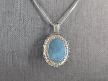 Load image into Gallery viewer, Womens Estate Sterling Silver Natural Aquamarine Pendant Necklace 7.2g E7519
