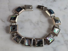 Load image into Gallery viewer, Womens Vintage Estate Sterling Silver Abalone Bracelet 36.6g E7523