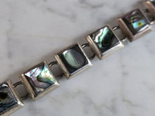 Load image into Gallery viewer, Womens Vintage Estate Sterling Silver Abalone Bracelet 36.6g E7523