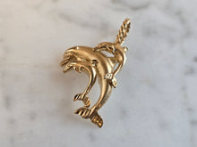 Load image into Gallery viewer, Womens Vintage Estate 14K Gold Michael Anthony Dolphin Pendant 3.3g E7546