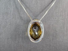 Load image into Gallery viewer, Womens Vintage Estate Sterling Silver Citrine Pendant Necklace 9.9g E7550