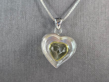 Load image into Gallery viewer, Womens Vintage Estate Sterling Silver Citrine Heart Pendant Necklace 9.1g E7551