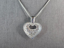 Load image into Gallery viewer, Womens Estate Sterling Silver Heart CZ Pendant W/ Necklace 9.2g E7556