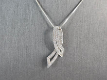 Load image into Gallery viewer, Womens Sterling Silver Modernist CZ Pendant Necklace 6.4g E7558