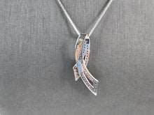 Load image into Gallery viewer, Womens Sterling Silver Modernist CZ Pendant Necklace 6.4g E7558