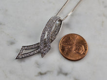 Load image into Gallery viewer, Womens Sterling Silver Modernist CZ Pendant Necklace 6.4g E7558