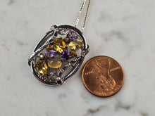 Load image into Gallery viewer, Womens Estate Sterling Silver Modernist Pendant &amp; Necklace 10.1g E7559