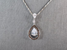 Load image into Gallery viewer, Womens Estate Sterling Silver Modernist Citrine CZ Pendant Necklace 5.5g E7563