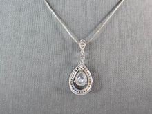 Load image into Gallery viewer, Womens Estate Sterling Silver Modernist Citrine CZ Pendant Necklace 5.5g E7563