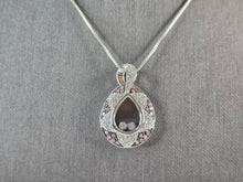 Load image into Gallery viewer, Womens Estate Sterling Silver Modernist Amethyst CZ Pendant Necklace 9.4g E7565